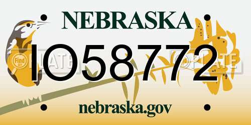 IO58772 Nebraska License Plate