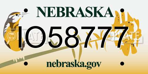 IO58777 Nebraska License Plate