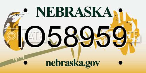 IO58959 Nebraska License Plate