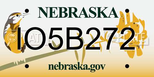 IO5B272 Nebraska License Plate
