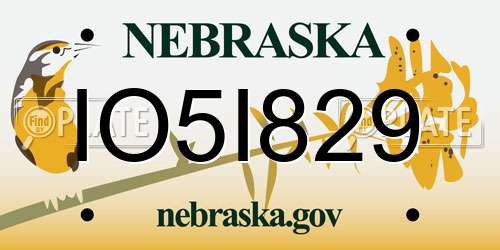 IO5I829 Nebraska License Plate