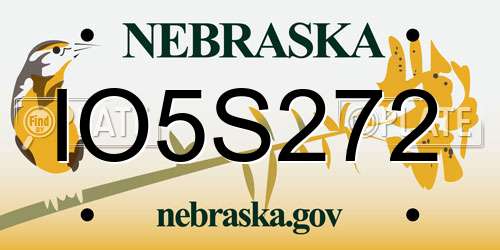 IO5S272 Nebraska License Plate