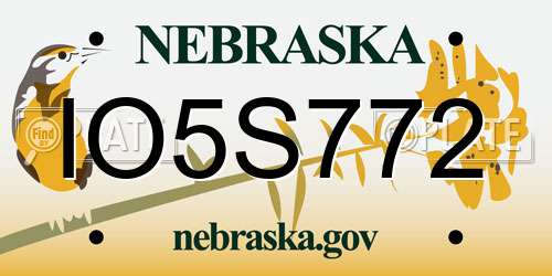 IO5S772 Nebraska License Plate