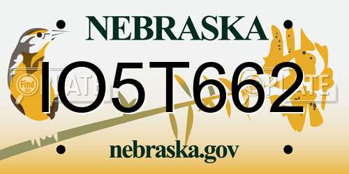 IO5T662 Nebraska License Plate
