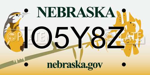 IO5Y8Z Nebraska License Plate