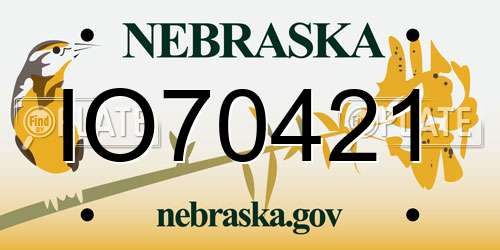 IO70421 Nebraska License Plate