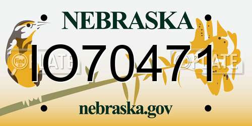 IO70471 Nebraska License Plate