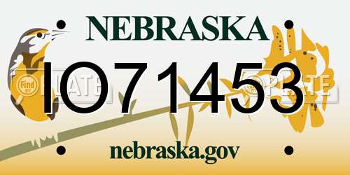 IO71453 Nebraska License Plate