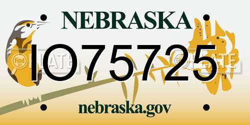 IO75725 Nebraska License Plate