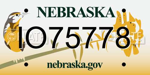 IO75778 Nebraska License Plate