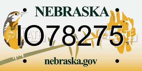 IO78275 Nebraska License Plate