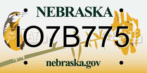 IO7B775 Nebraska License Plate