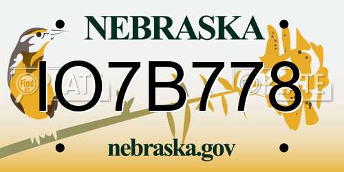 IO7B778 Nebraska License Plate
