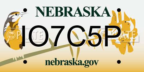 IO7C5P Nebraska License Plate