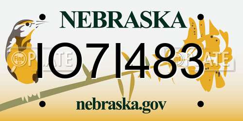 IO7I483 Nebraska License Plate