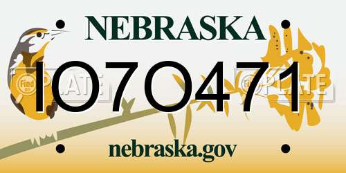 IO7O471 Nebraska License Plate