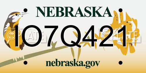 IO7Q421 Nebraska License Plate