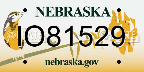 IO81529 Nebraska License Plate