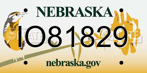 IO81829 Nebraska License Plate
