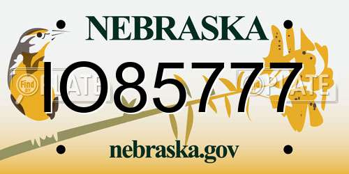 IO85777 Nebraska License Plate