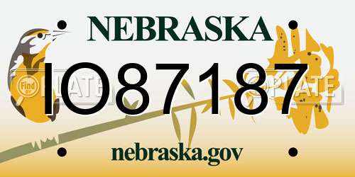 IO87187 Nebraska License Plate