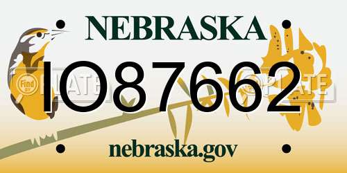 IO87662 Nebraska License Plate