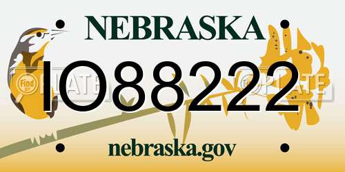 IO88222 Nebraska License Plate