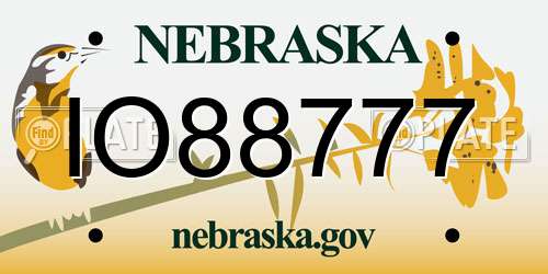IO88777 Nebraska License Plate