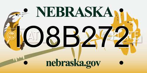 IO8B272 Nebraska License Plate