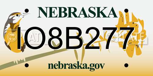 IO8B277 Nebraska License Plate