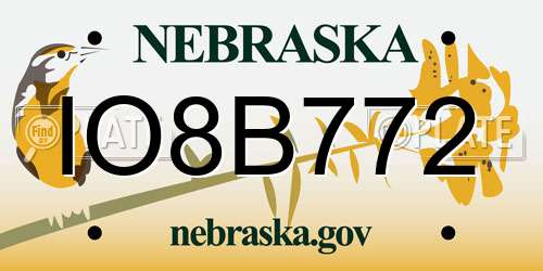 IO8B772 Nebraska License Plate