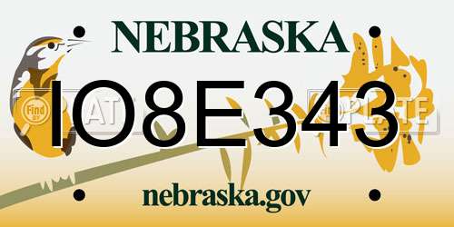 IO8E343 Nebraska License Plate