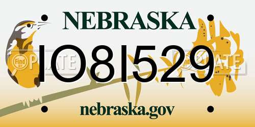 IO8I529 Nebraska License Plate