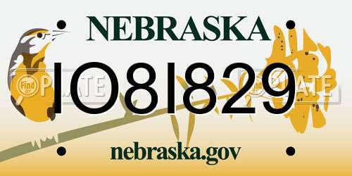 IO8I829 Nebraska License Plate