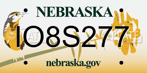 IO8S277 Nebraska License Plate