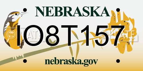 IO8T157 Nebraska License Plate