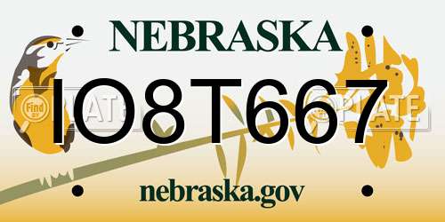 IO8T667 Nebraska License Plate