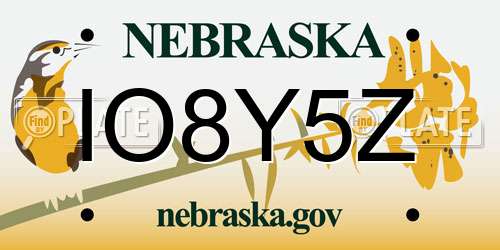 IO8Y5Z Nebraska License Plate