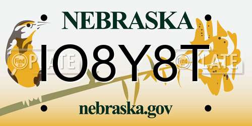 IO8Y8T Nebraska License Plate