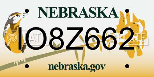 IO8Z662 Nebraska License Plate