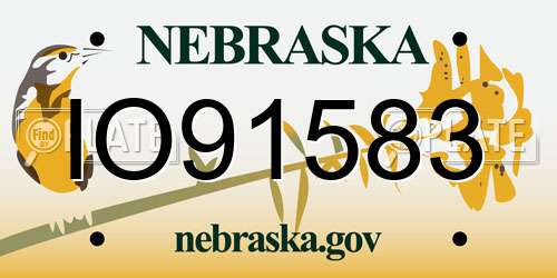 IO91583 Nebraska License Plate