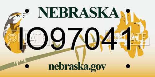 IO97041 Nebraska License Plate