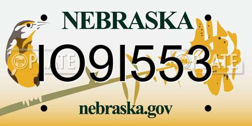 IO9I553 Nebraska License Plate