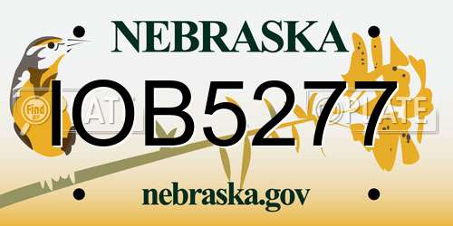 IOB5277 Nebraska License Plate