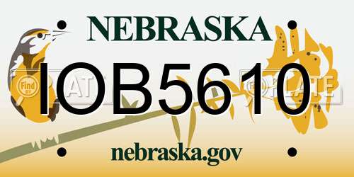 IOB5610 Nebraska License Plate