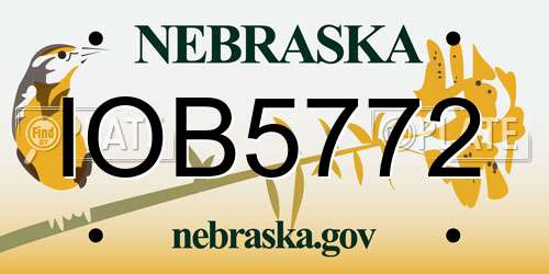 IOB5772 Nebraska License Plate