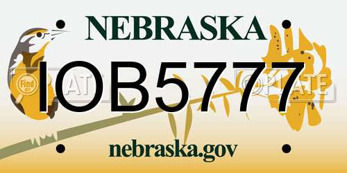 IOB5777 Nebraska License Plate