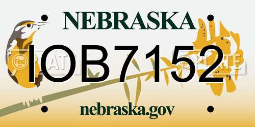 IOB7152 Nebraska License Plate