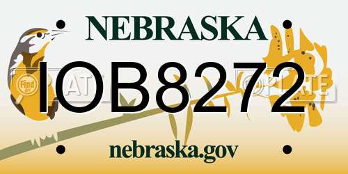 IOB8272 Nebraska License Plate
