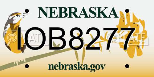 IOB8277 Nebraska License Plate